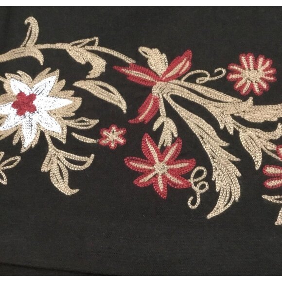 Ann Taylor Loft Petites Brown Floral Embroidered Wool Rayon Blend Skirt 2P - Picture 2 of 7